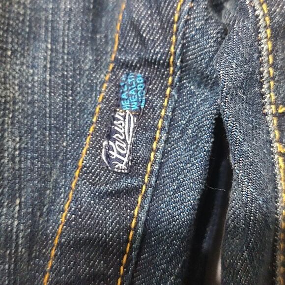 Parish button fly Health Wealth Wisdom distressed jeans  Sz 42  NWOT - Picture 4 of 14
